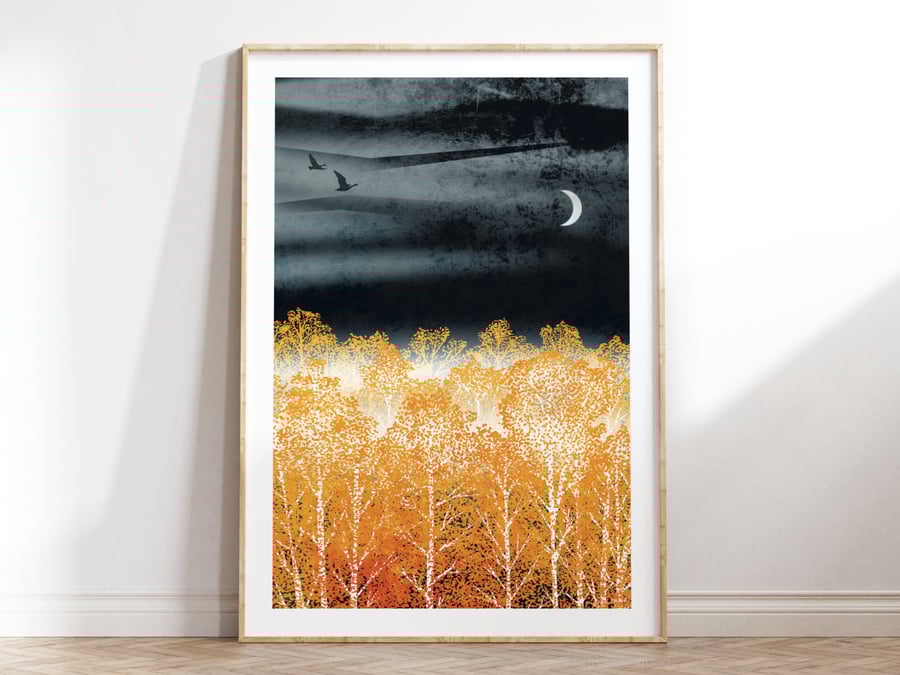 Night Light Illustrated Art Print 