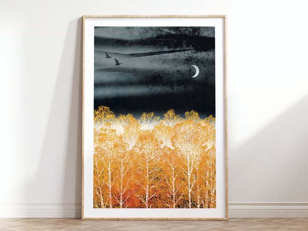 Night Light Illustrated Art Print 