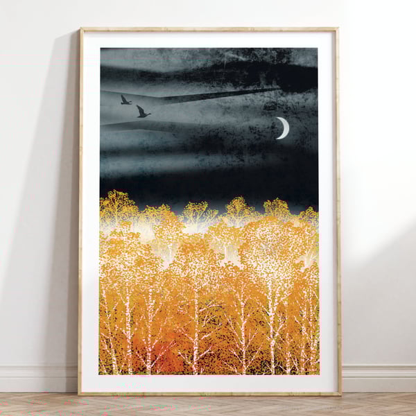 Night Light Illustrated Art Print 