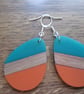 Goorgeous Waterdop Shape Skillful Wooden Resin Splicing Earrings