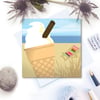 Ice Cream Seaside Card - summer, birthday, beach