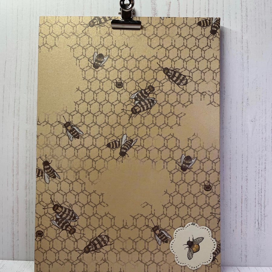 Honeycomb & Bees Clip Board from the ‘Tell the Bees’ collection PB3