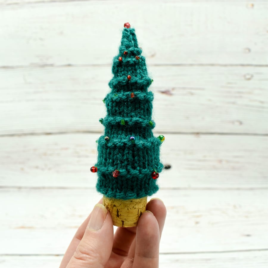 SOLD - Hand knitted Christmas Tree - Christmas Decorations 