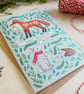 Pack of 4 Folk Forest Animals Christmas cards  - Image 4