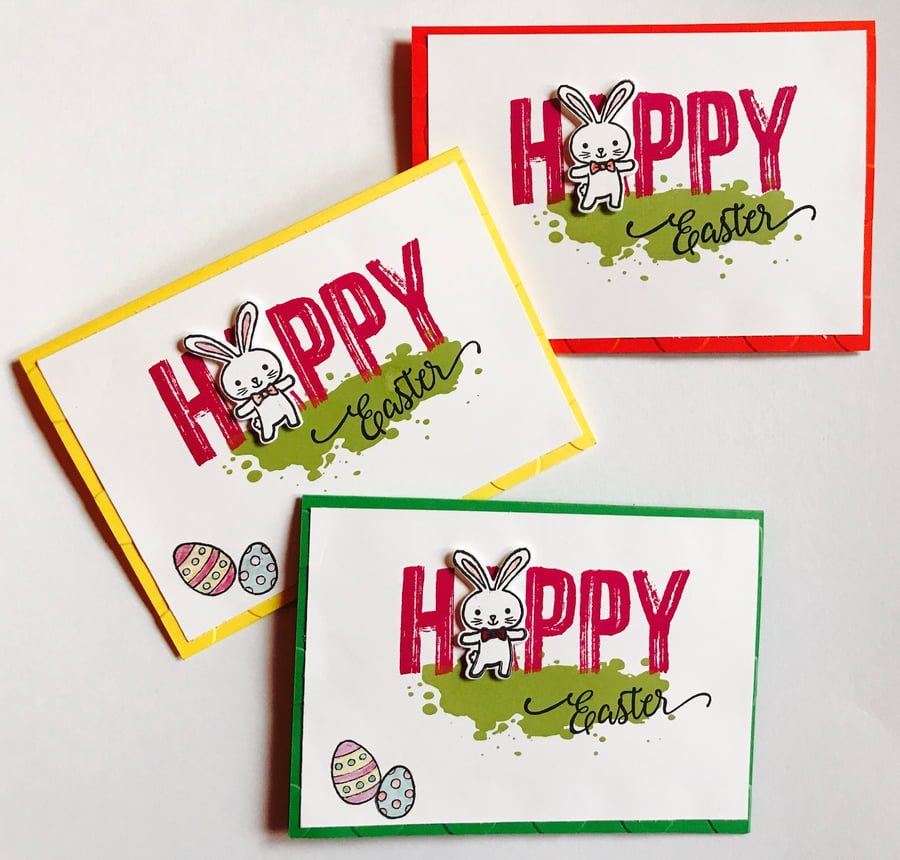 Set of 3 Easter "Hoppy Easter" Cards