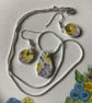 Handmade Earrings and Necklace Set, Unique Jewellery, Broken Ceramic - Image 7