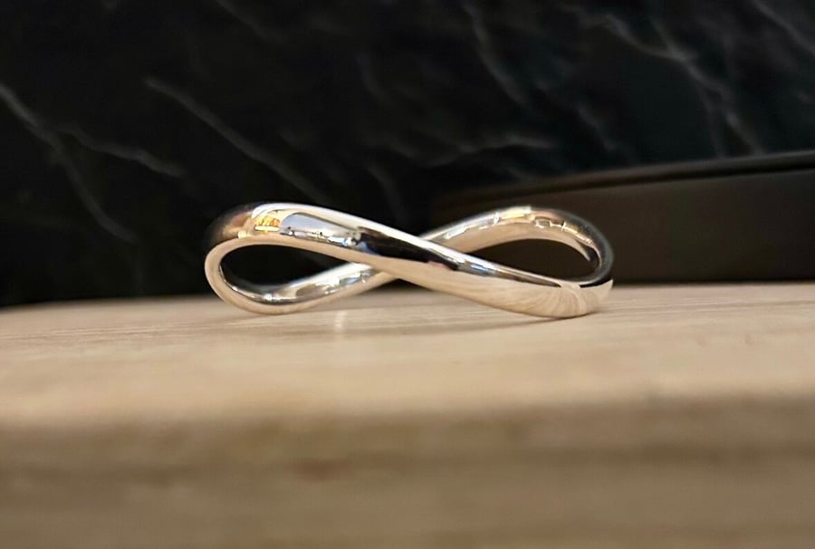 Image of "Endlessly" - Sterling Silver Eternity Bangle - Made to any size - 6x3mm - 31g