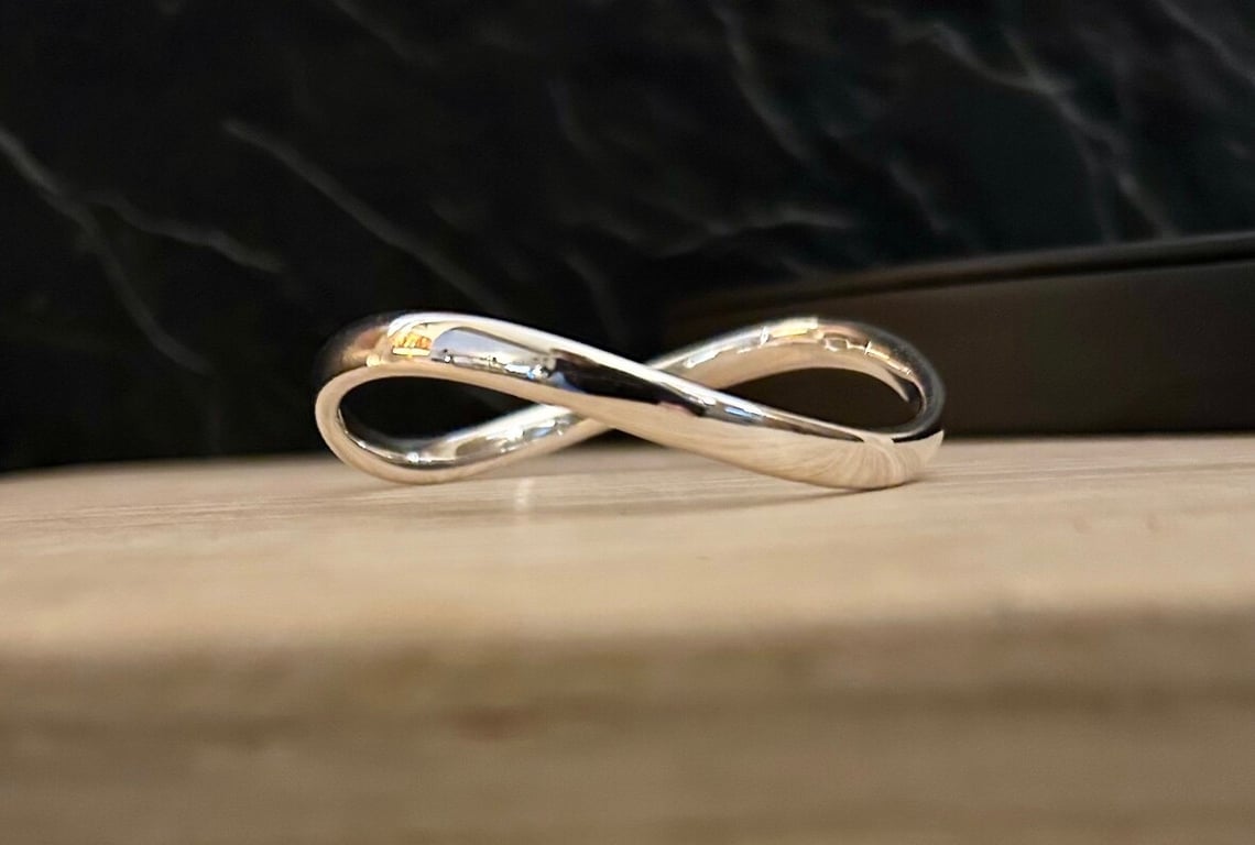 "Endlessly" - Sterling Silver Eternity Bangle - Made to any size - 6x3mm oval