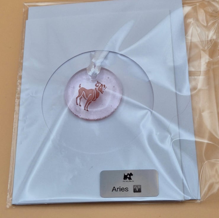 Aries Fused Glass Card - Folksy
