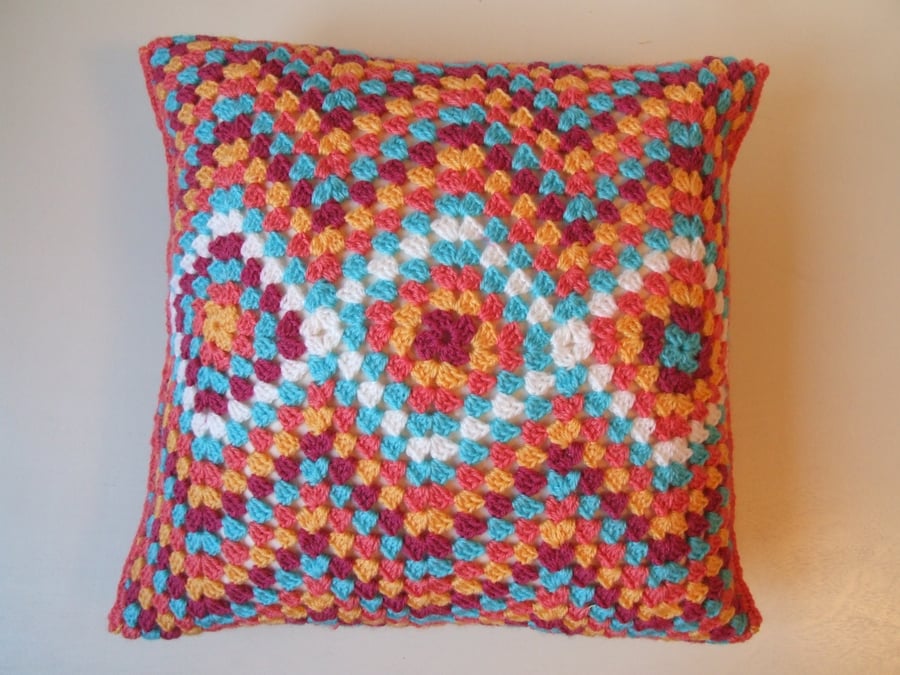 Crochet cushion cover, Moroccan style cushion cover, ripple crochet
