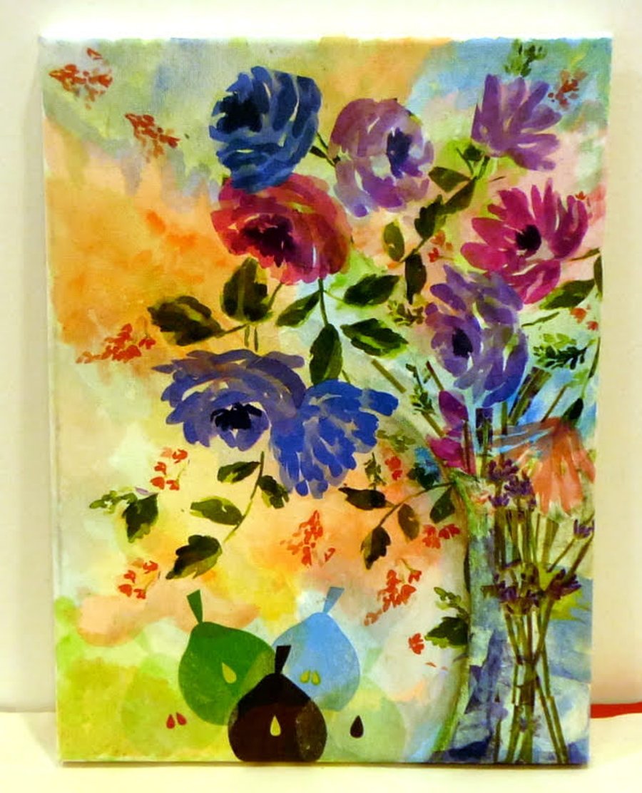       Perfect imperfect Flowers & Pears on Canvas 