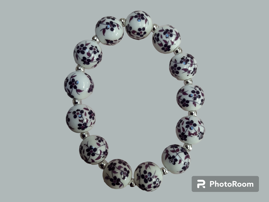 Lilac Flower Pattern Bracelet