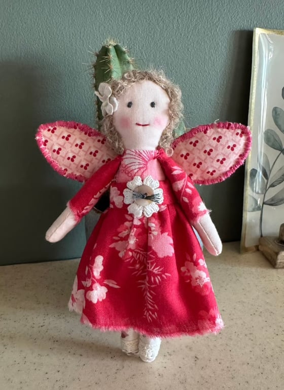 Heirloom Collectable Handmade Cloth Guardian Angel Doll