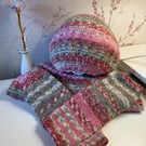 Ladies, beret, snood and wrist warmers.