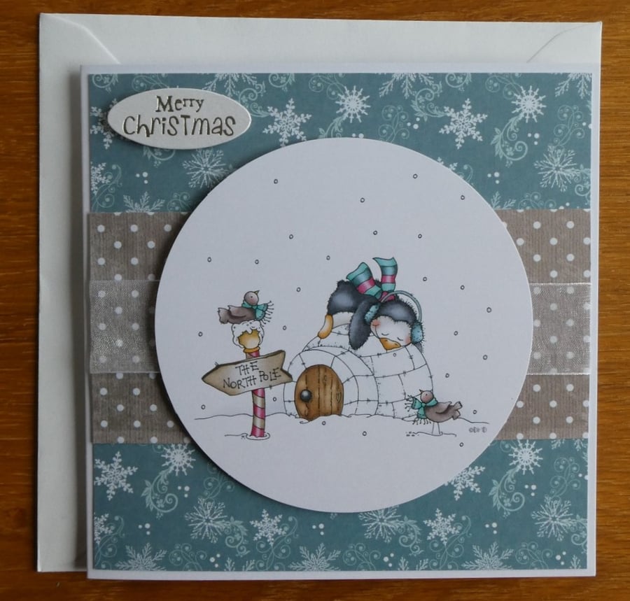 Sale - Penguin on Igloo Christmas Card