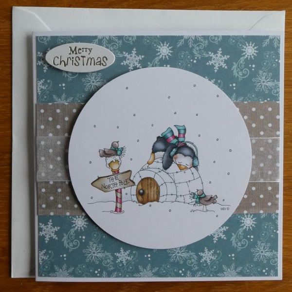 Sale - Penguin on Igloo Christmas Card