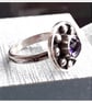 Amethyst Ring , size R , Decorative Silver Ring February birthstone - Image 1