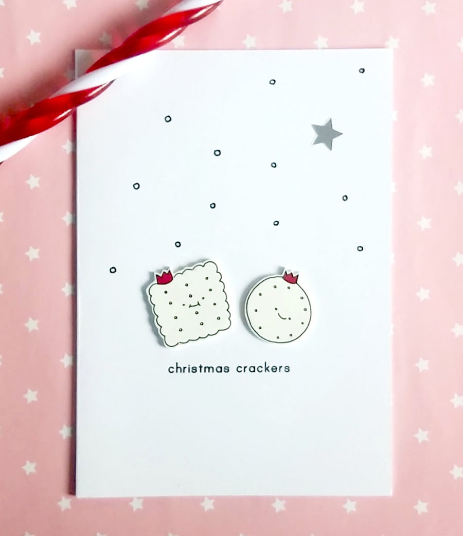 christmas crackers - handmade christmas card 