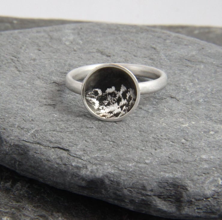 Stormy Seas Oxidised Sterling Silver Ring - Folksy