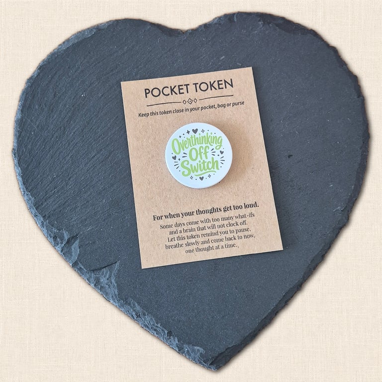 Overthinking Off Switch Pocket Token - Calming Encouragement Gift