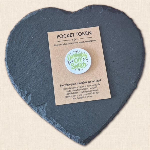 Overthinking Off Switch Pocket Token - Calming Encouragement Gift