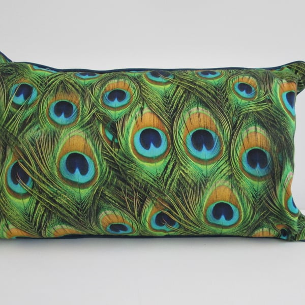 Peacock Feathers Cushion Cover