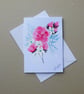 hand painted rose floral blank card ( ref FA  454 G1 )