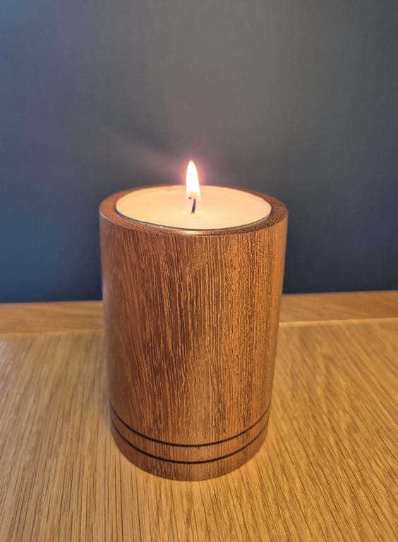 Woodturned tea-light holder