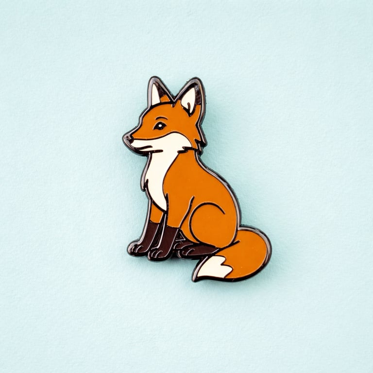 Red Fox Enamel Pin – Woodland Wildlife Badge