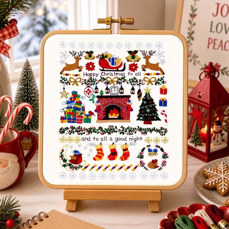 Night Before Christmas Stitch Hand Embroidery PDF Pattern