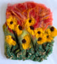 'Sunflower Radiance' Needlefelted Sunflowers Wool Art - Image 1