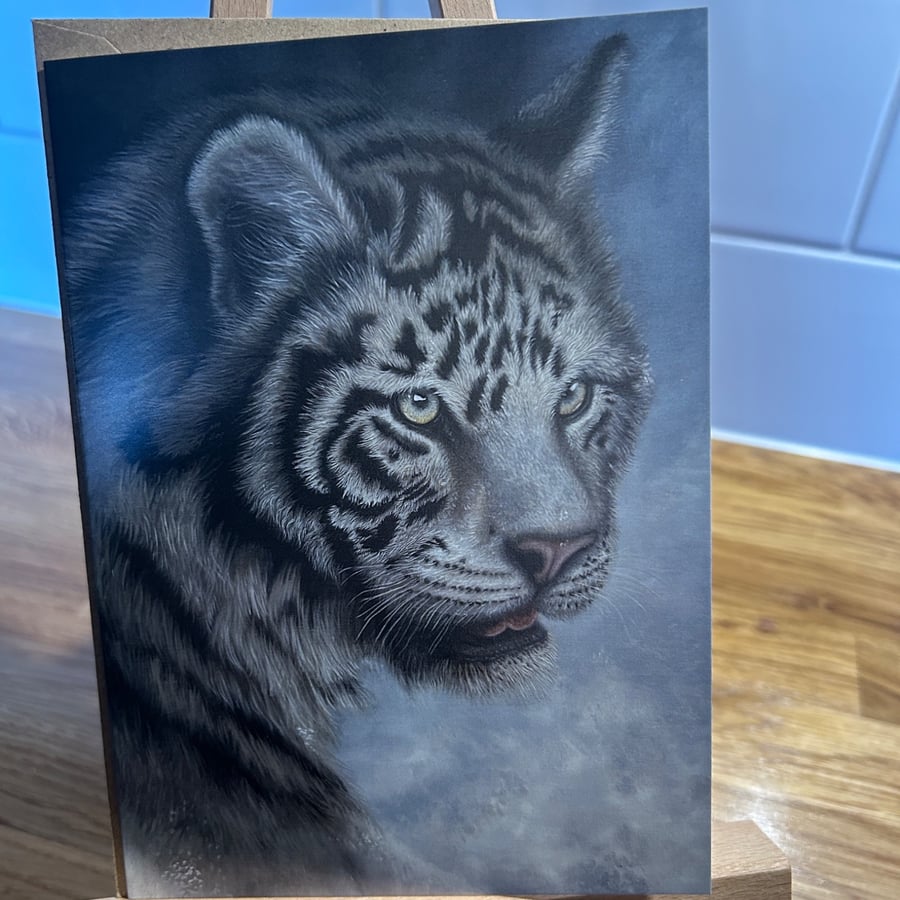 5x7 inch White Tiger Card