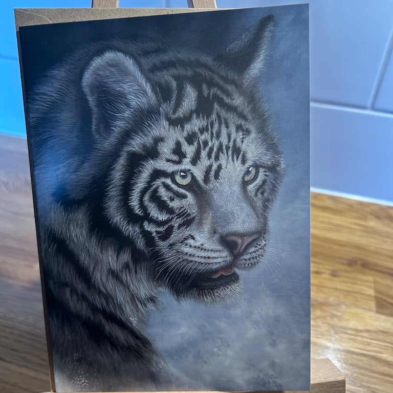 5x7 inch White Tiger Card