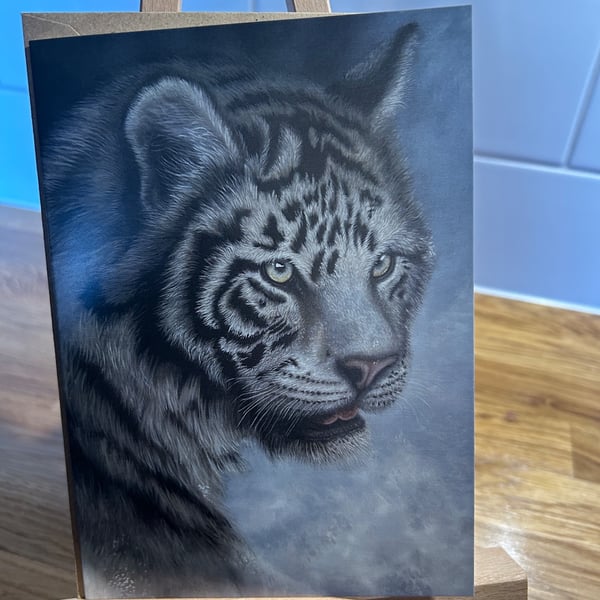 5x7 inch White Tiger Card