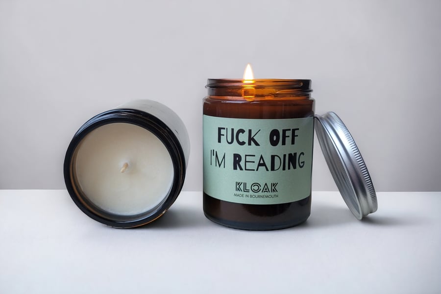 F Off I'm Reading Funny Candle for Book Lovers