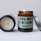 F Off I'm Reading Funny Candle for Book Lovers
