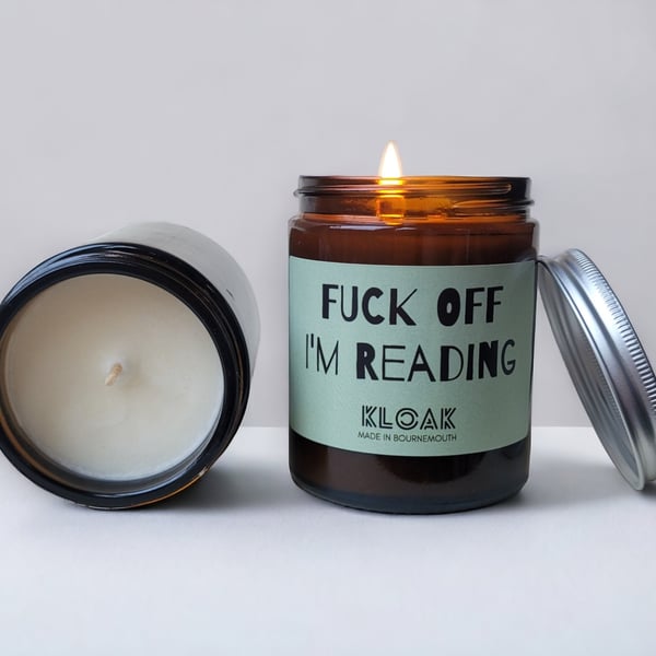 F Off I'm Reading Funny Candle for Book Lovers