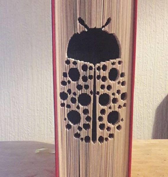 Bubble Ladybird, Ladybug CUT & FOLD Book Folding Pattern - EMAILED PDF PATTERN
