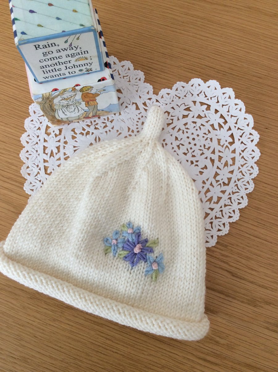 Hand Knitted Baby Beanie 