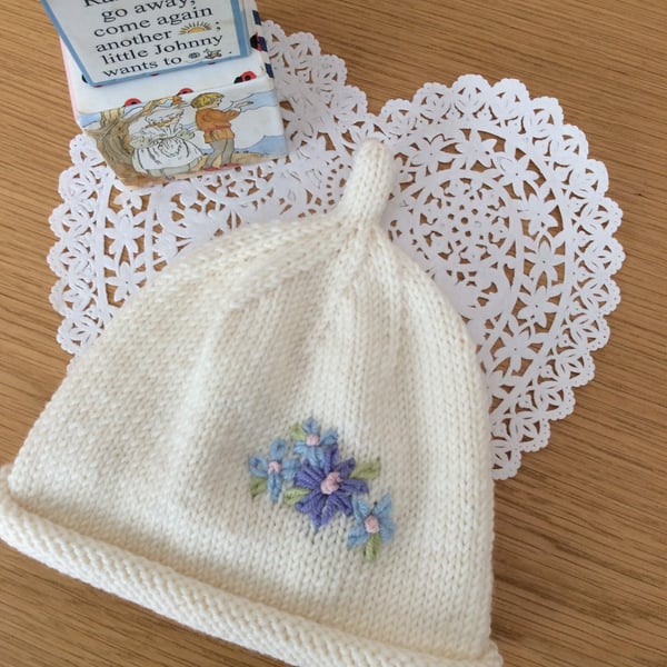 Hand Knitted Baby Beanie 