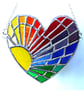 Sun Heart Suncatcher Stained Glass Rainbow Rays Handmade 007 - Image 6