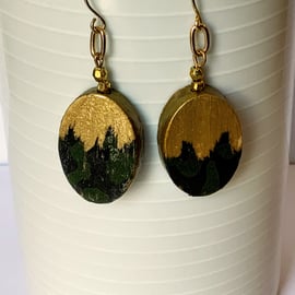 Oval Wood Earrings