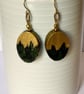  Decoupaged Oval Wood Earrings - Image 1