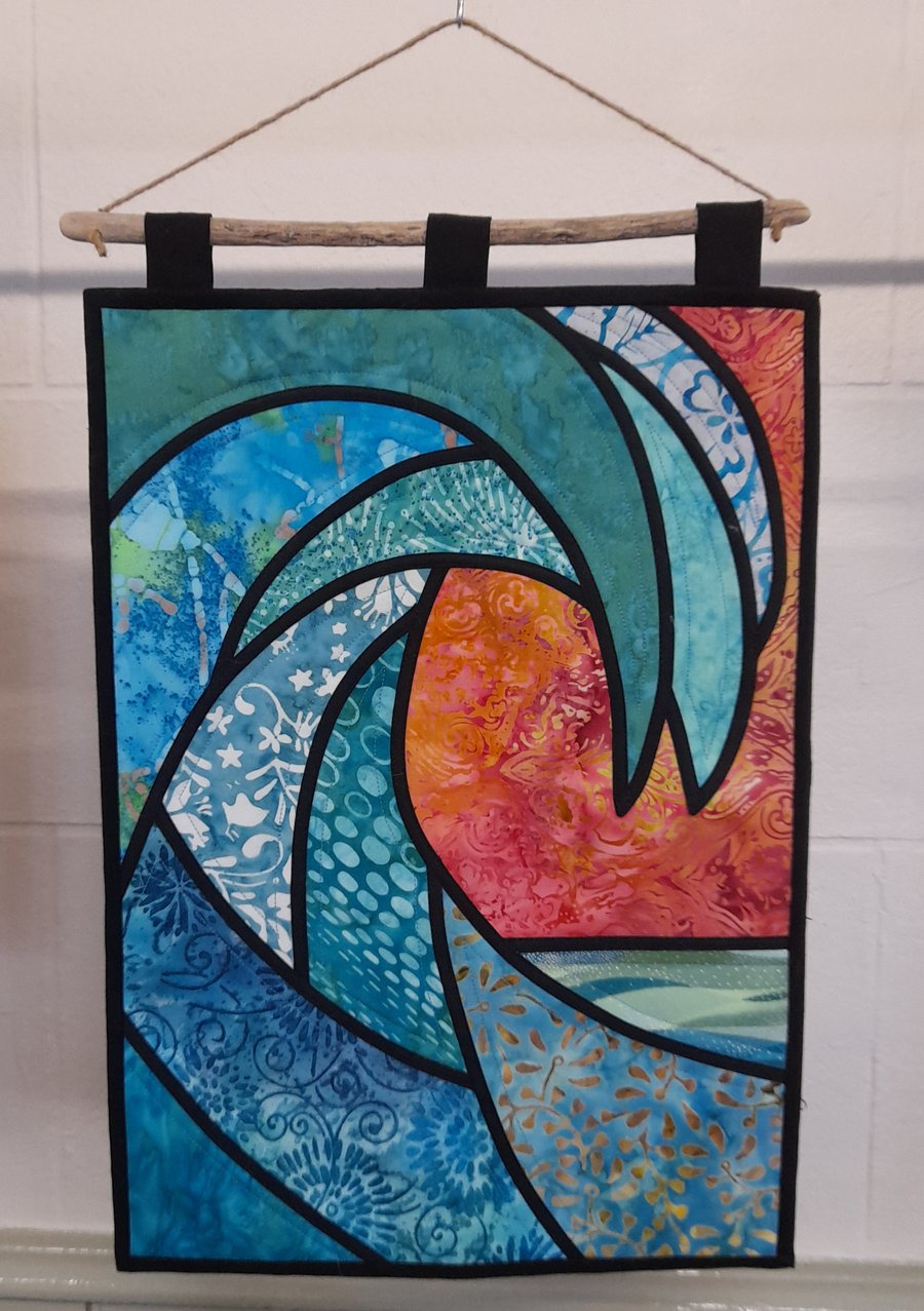 Wave Applique Wallhanging