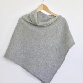 Soft Merino Lambswool Pearl Grey Wrap Poncho