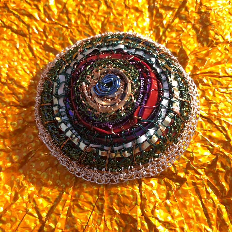 Domed Circle Brooch - inspired by Kandinsky