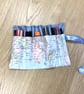Make up wrap, cosmetic bag in wrap form. Washable make up bag wrap map of world