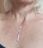 Silver necklace, silver pebble pendant - Image 3