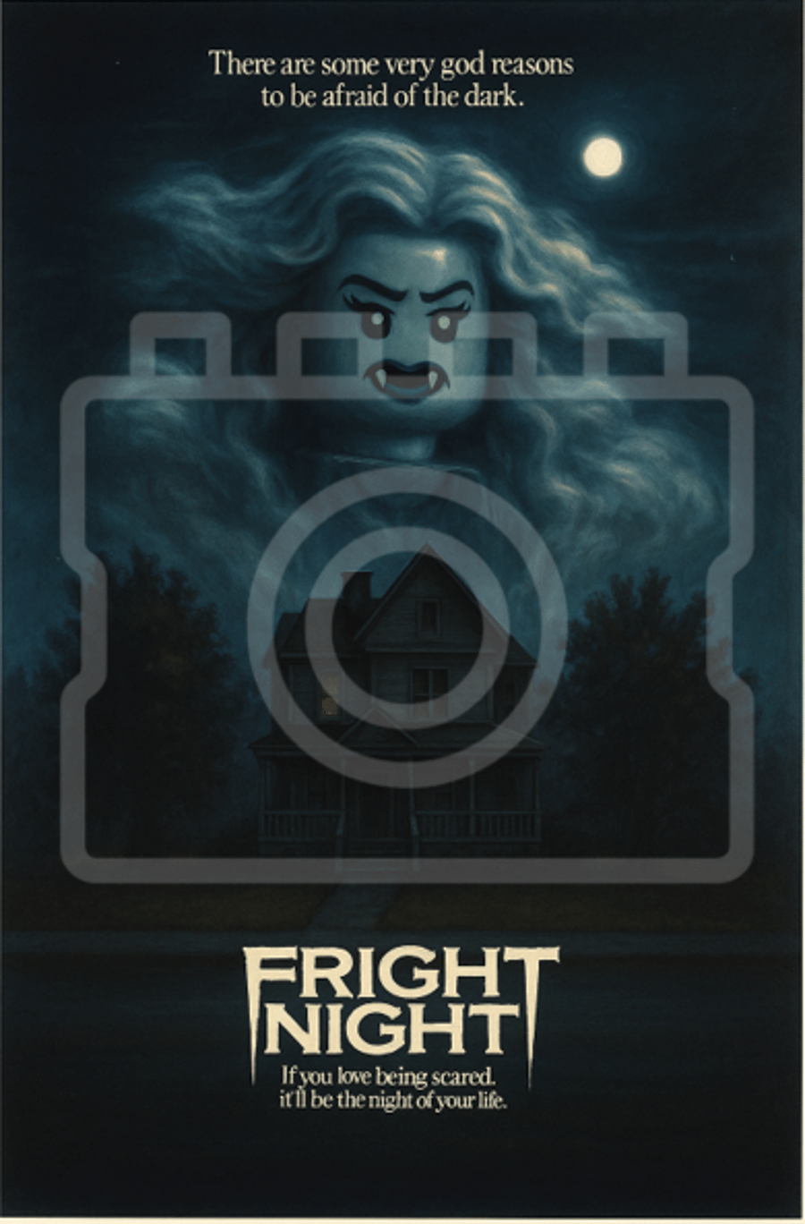 FRIGHT NIGHT - LEGO-Inspired A4 Movie Poster Print - Ready to Frame