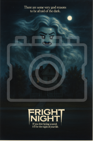 FRIGHT NIGHT - LEGO-Inspired A4 Movie Poster Print - Ready to Frame